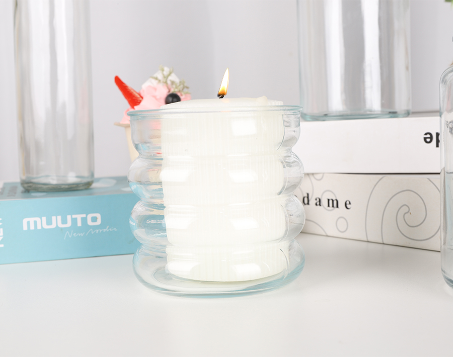 Machine-made China factory cheap round glass storage jar for peanut