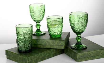 Luxury never fade solid color glass cup series for table dinner