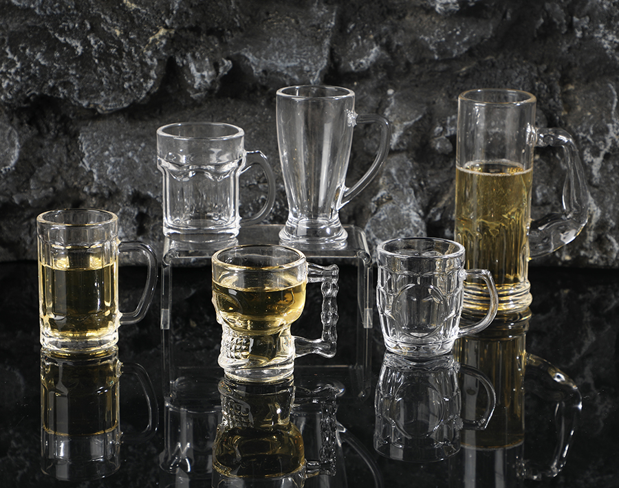 Small size mini design glass beer mug for barware wholesale china