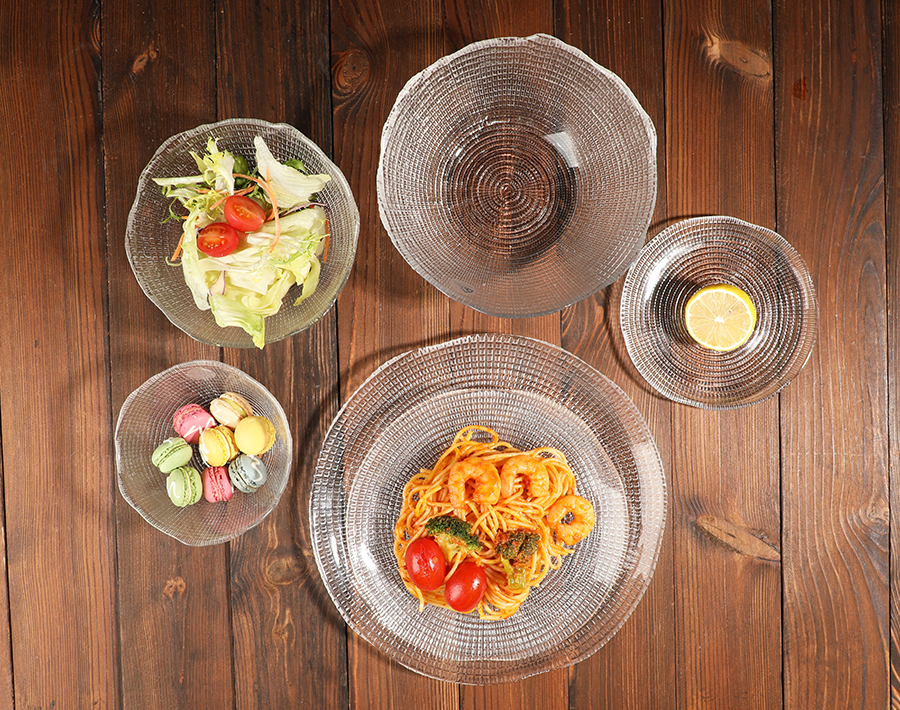 Garbo new handmade high-end glass bowl and plate set
