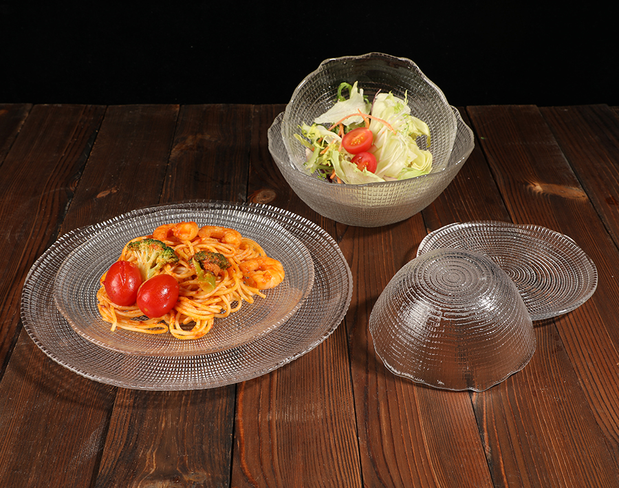 Garbo new handmade high-end glass bowl and plate set