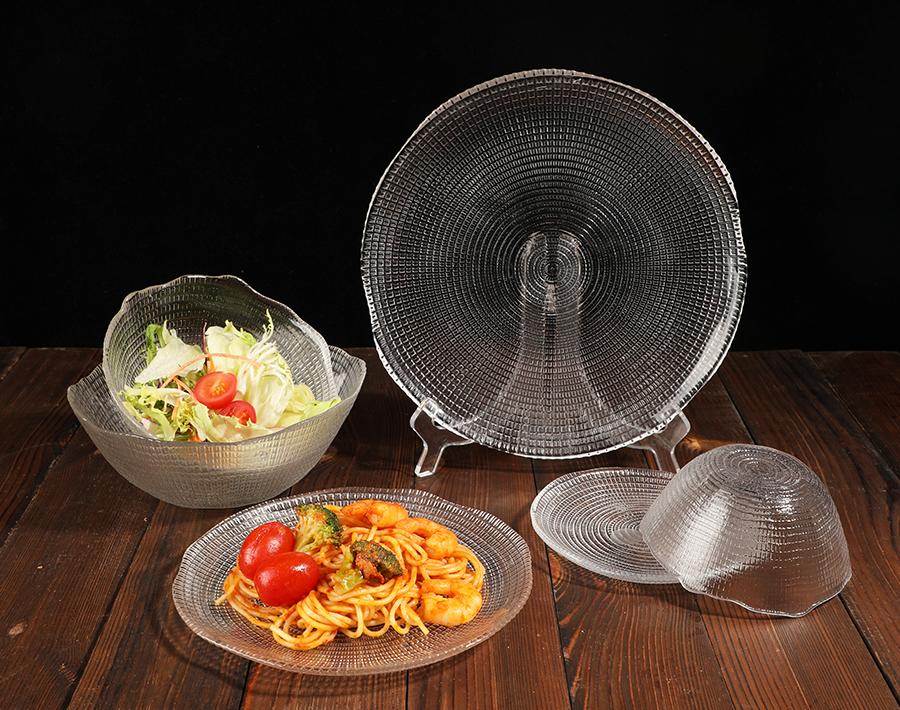 Garbo new handmade high-end glass bowl and plate set