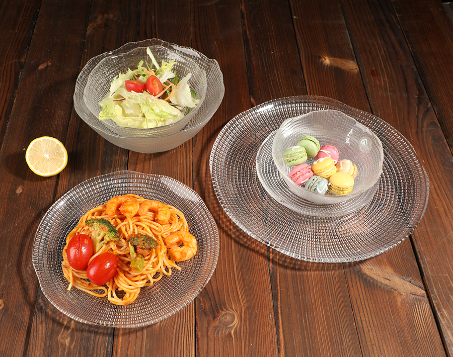 Garbo new handmade high-end glass bowl and plate set
