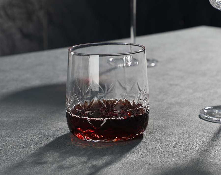 Food Grade Drinking Glasses Handmade 430ml Whisky Glass Cup for Home Bar