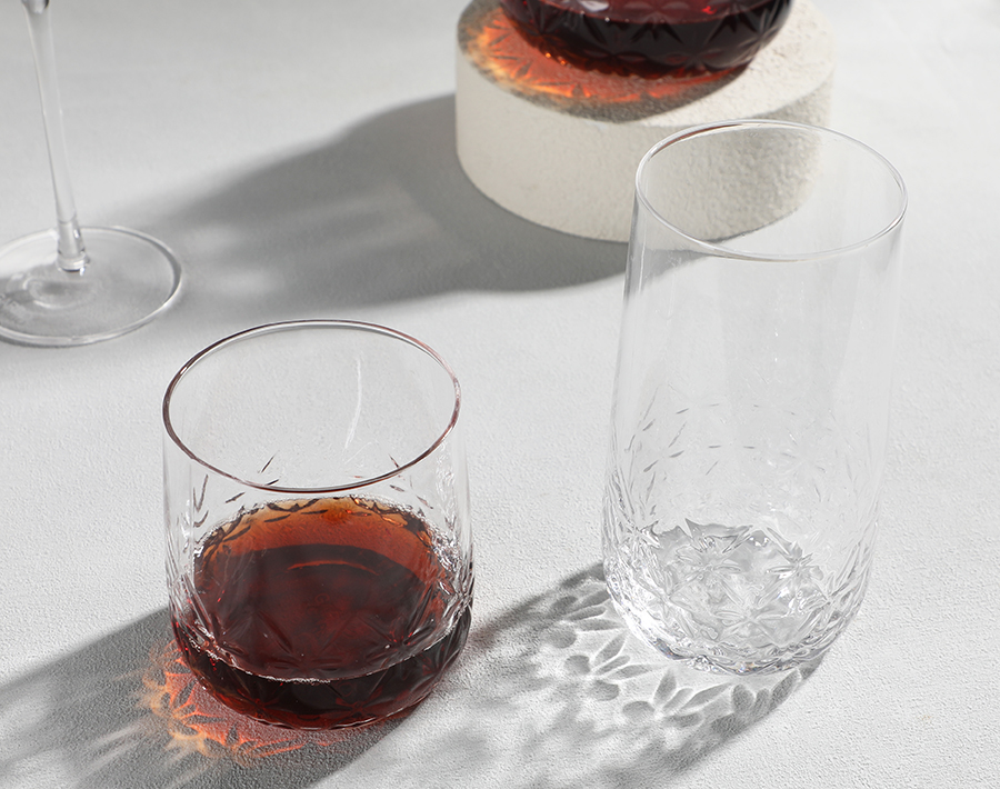 Food Grade Drinking Glasses Handmade 430ml Whisky Glass Cup for Home Bar