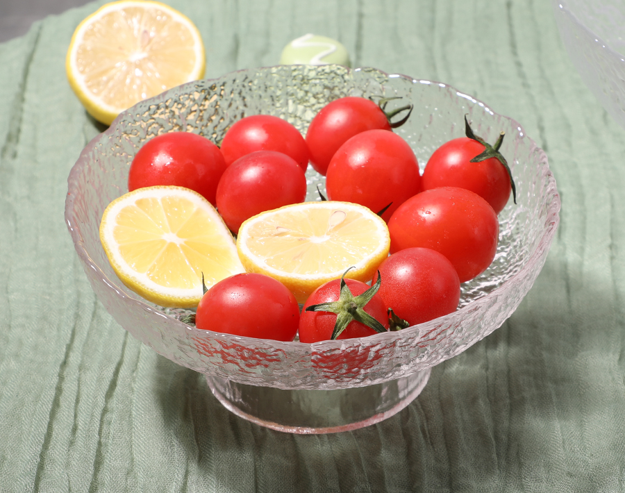 Luxury handmade glass plate with stem unique design gift promotion 