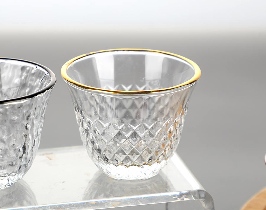 Polyfoam gift box 6 pcs set glass cawa cup 2oz for fast delivery