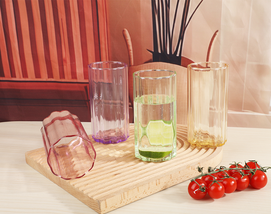 Made in China customized colored glass tumbler 16oz water juice wine glass cups 