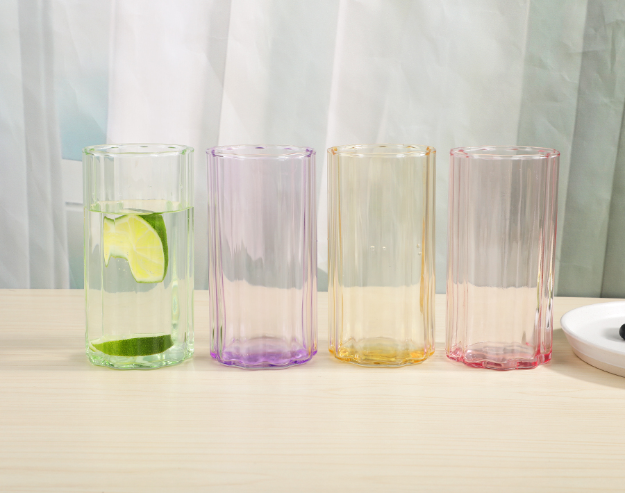 Made in China customized colored glass tumbler 16oz water juice wine glass cups 