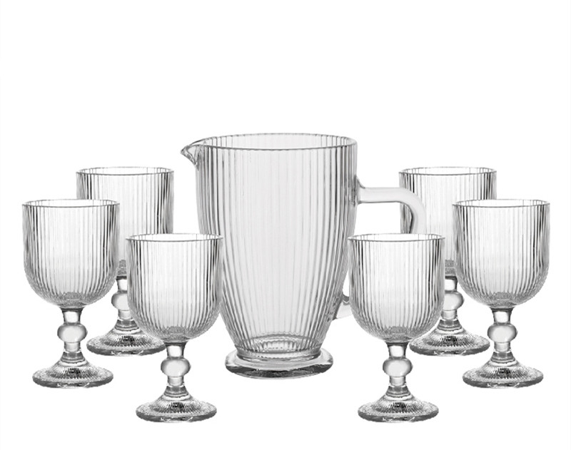 South American market hot sale 7pcs set glass jug set with tumbler