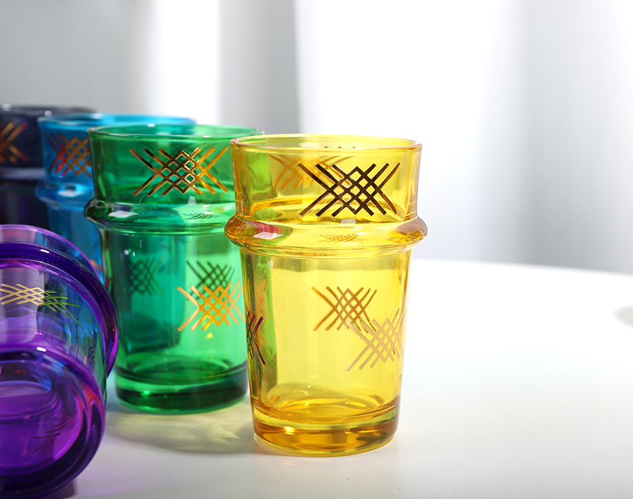 Original Factory Morocco Style Glass Tea Cup Round Shape for Drinking