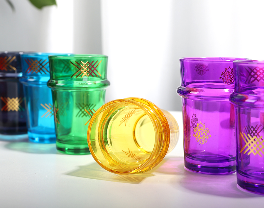 Original Factory Morocco Style Glass Tea Cup Round Shape for Drinking