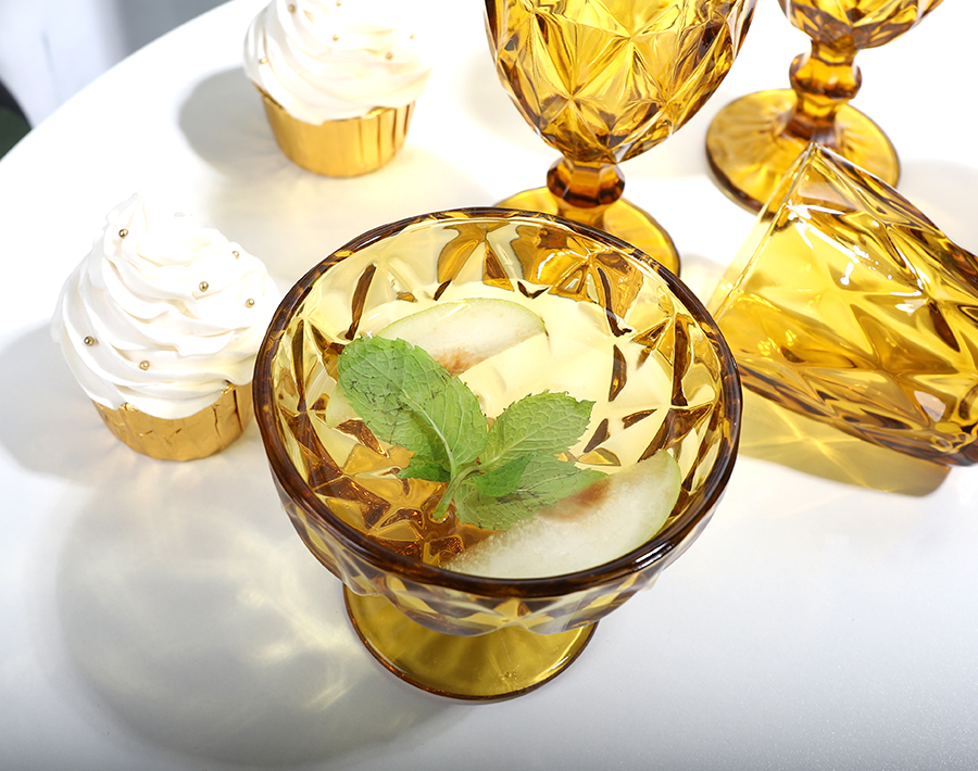 Amber colored water glass tumbler engraved glass cups 12oz bulk cups for wholesale 