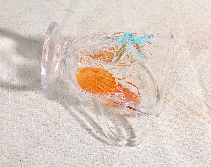 Garbo new design spray color glass cup deepsea series glassware tableware