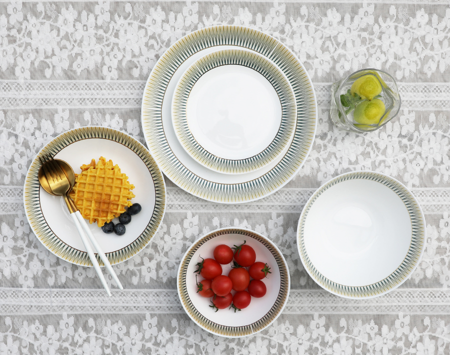 16/24 pcs set tempered opal glass dinner set for wholesale