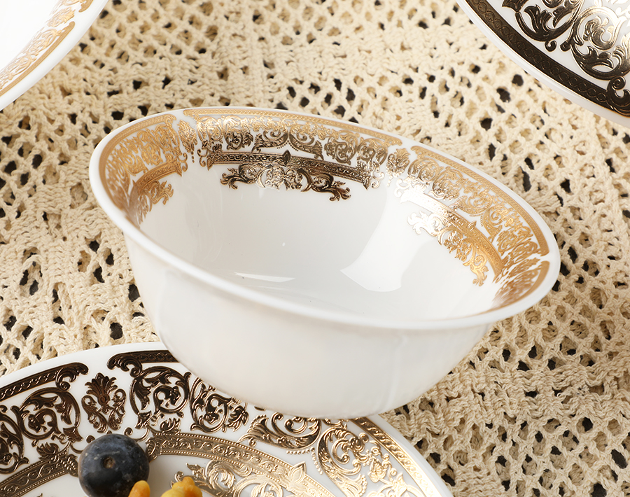 33PCS Set Opal Glass Tableware with Customized Decal in Algeria