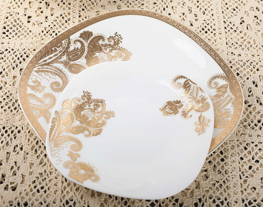 33PCS Set Opal Glass Tableware with Customized Decal in Algeria