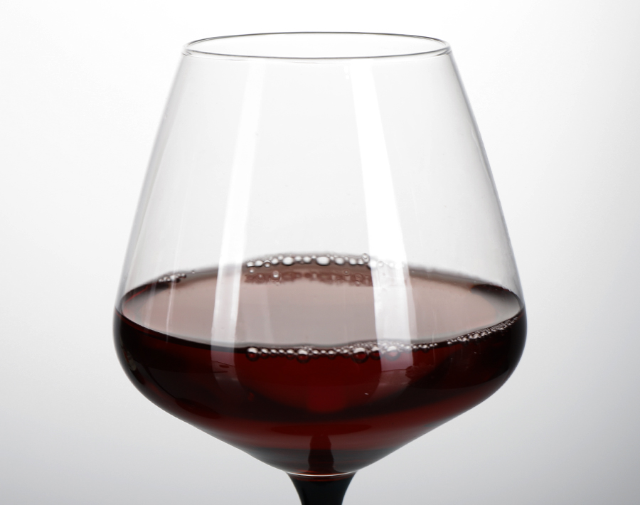 Lead-Free 610ml Transparent Wine Glass Goblet Drinking with Black Stem Design