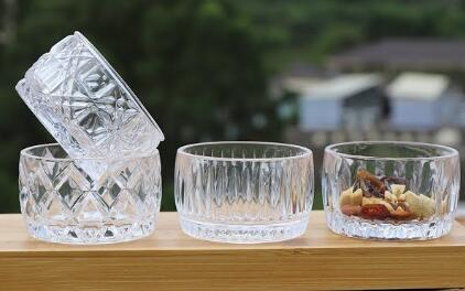 New Arrival Glass candy jar bowl 130ml snack sugar canister with lid Made in China