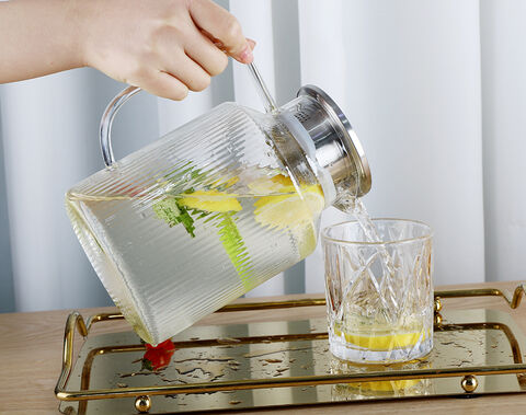 1700ml high borosilicate glass pitcher with colored handle elegant jug