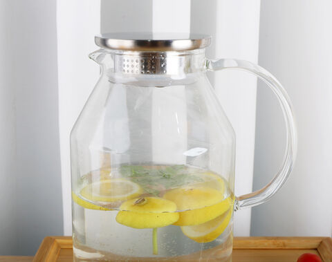 1700ml high borosilicate glass pitcher with colored handle elegant jug
