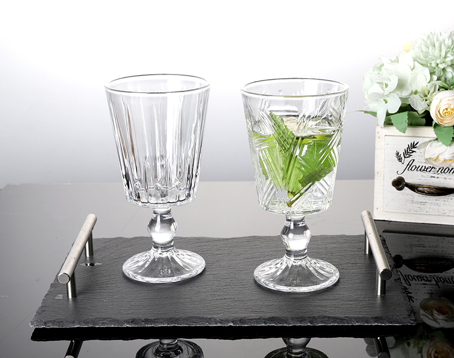 New Pattern Engraved Glass Cups Goblets Drinking Water Ice Juice