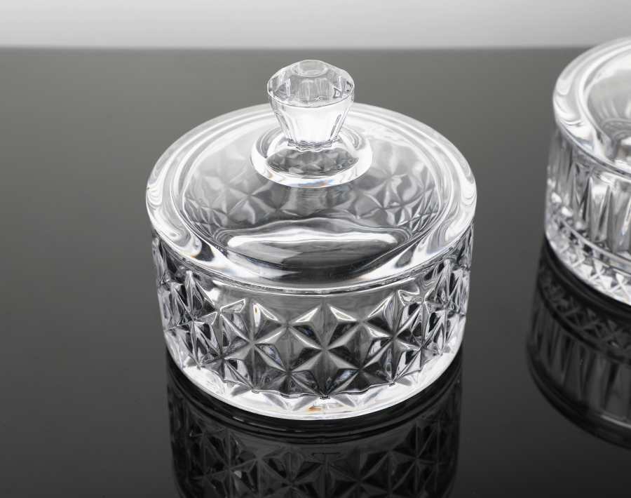 Engraved Glass Nut Canister 4 inch Stock Item Candy Jars 