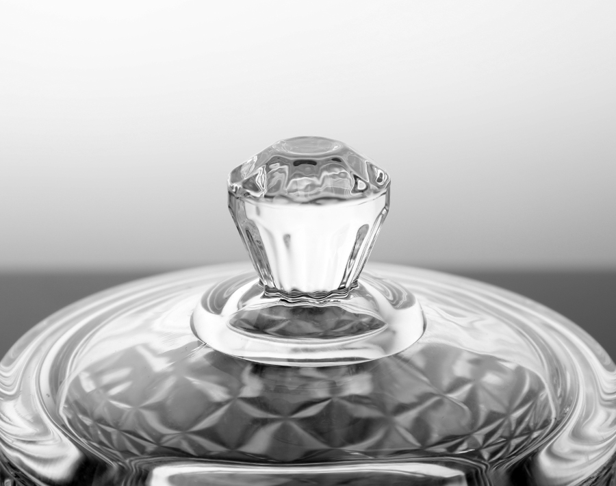 Engraved Glass Nut Canister 4 inch Stock Item Candy Jars 