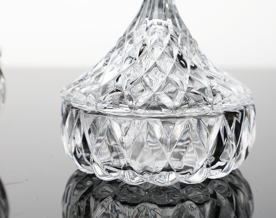 Garbo new glass candy jar engraved glass cookie jar with lid