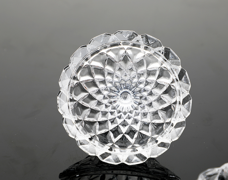 Garbo new glass candy jar engraved glass cookie jar with lid