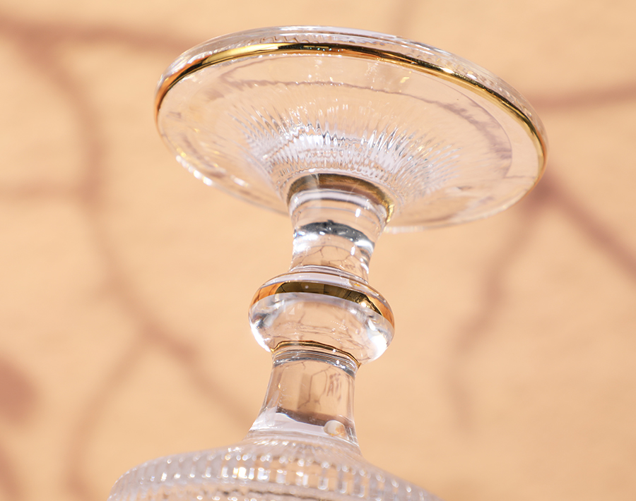 Golden plating butterfly bee engraved design glass cup series