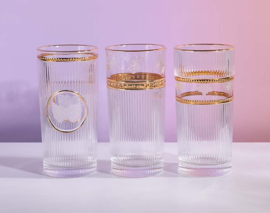 high-end engraved glass cup