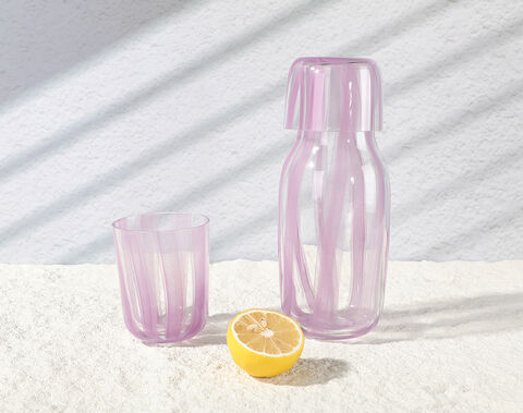 New trend 1100ml solid pink glass jug and cup drinking set wholesale