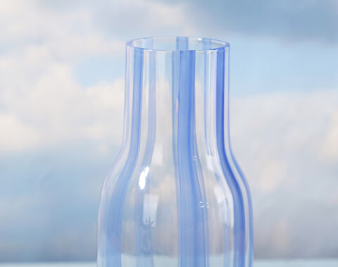 3pcs Vintage Glass Bottle Striped Line Glass Jug Glassware Water Sets