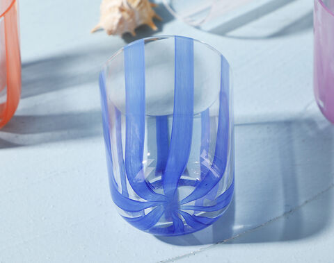 3pcs Vintage Glass Bottle Striped Line Glass Jug Glassware Water Sets