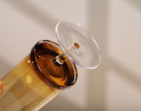 High-end amber solid color glass cup with double wall botton design