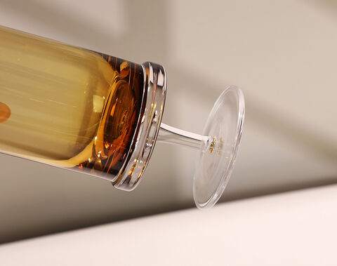 High-end amber solid color glass cup with double wall botton design