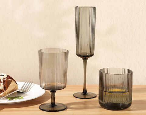 325ml Grey color goblet stemware handmade craft factory wholesale