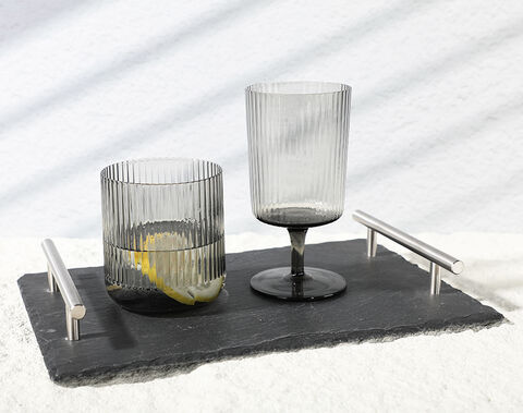China-made grey solid glass tumbler 15oz wholesale drinking glasses
