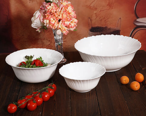 Elegant European Style Opal Glass Outer Flower Shape White Jade Opalware