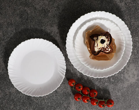 Wholesale 7.5 inch white opal glass soup plate 