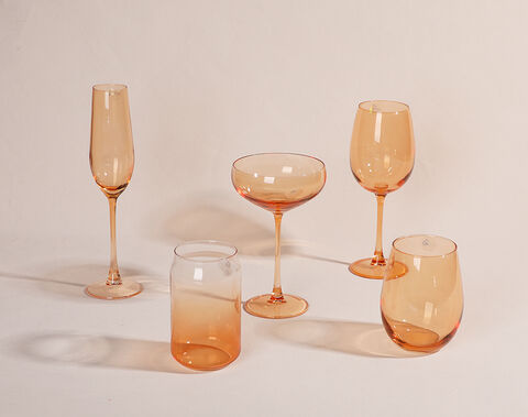Orange color spray wine glass series goblet factory wholesale