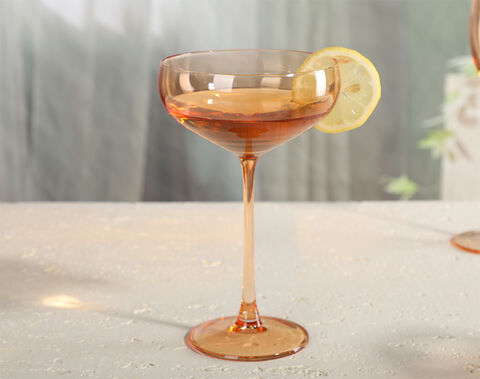 Orange color spray wine glass series goblet factory wholesale