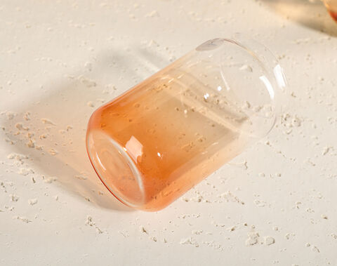 Machine-blown spraying orange colored drinking glass stemware for bar use online gift shop