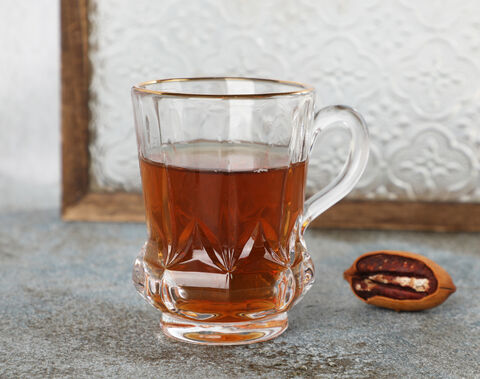 Garbo Promotion elegant glass tea mug engraved glass tea mug