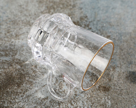 Garbo Promotion elegant glass tea mug engraved glass tea mug
