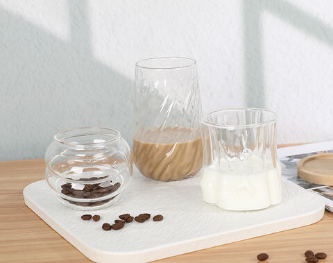 300ml High Borosilicate Single Wall Glass Cup with Unique Shape