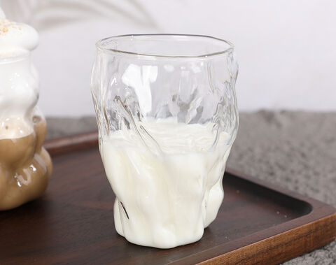 300ml High Borosilicate Single Wall Glass Cup with Unique Shape