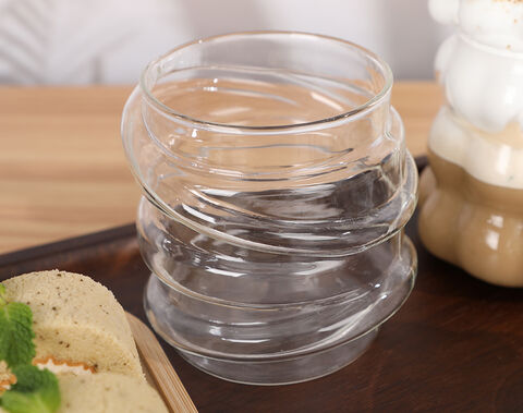300ml High Borosilicate Single Wall Glass Cup with Unique Shape