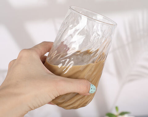 300ml High Borosilicate Single Wall Glass Cup with Unique Shape